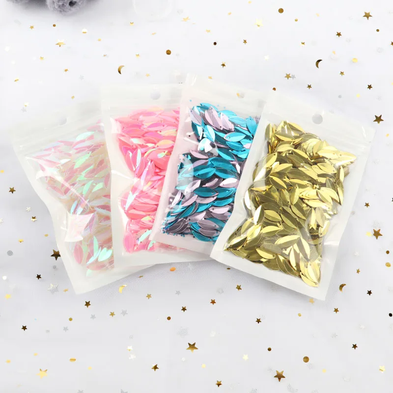 Новинка! 720 шт. 6*14 мм овальные складные Пайетки Форма конский глаз пайетки