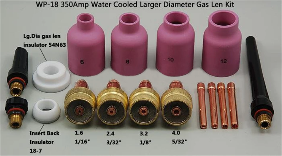 17PK TIG комплект расходных материалов большой диаметр глинозема сопло газовые