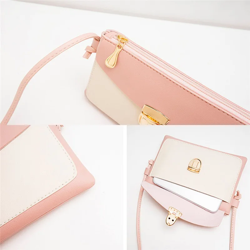 Модная однотонная сумка на молнии через плечо для телефона монет роскошные сумки