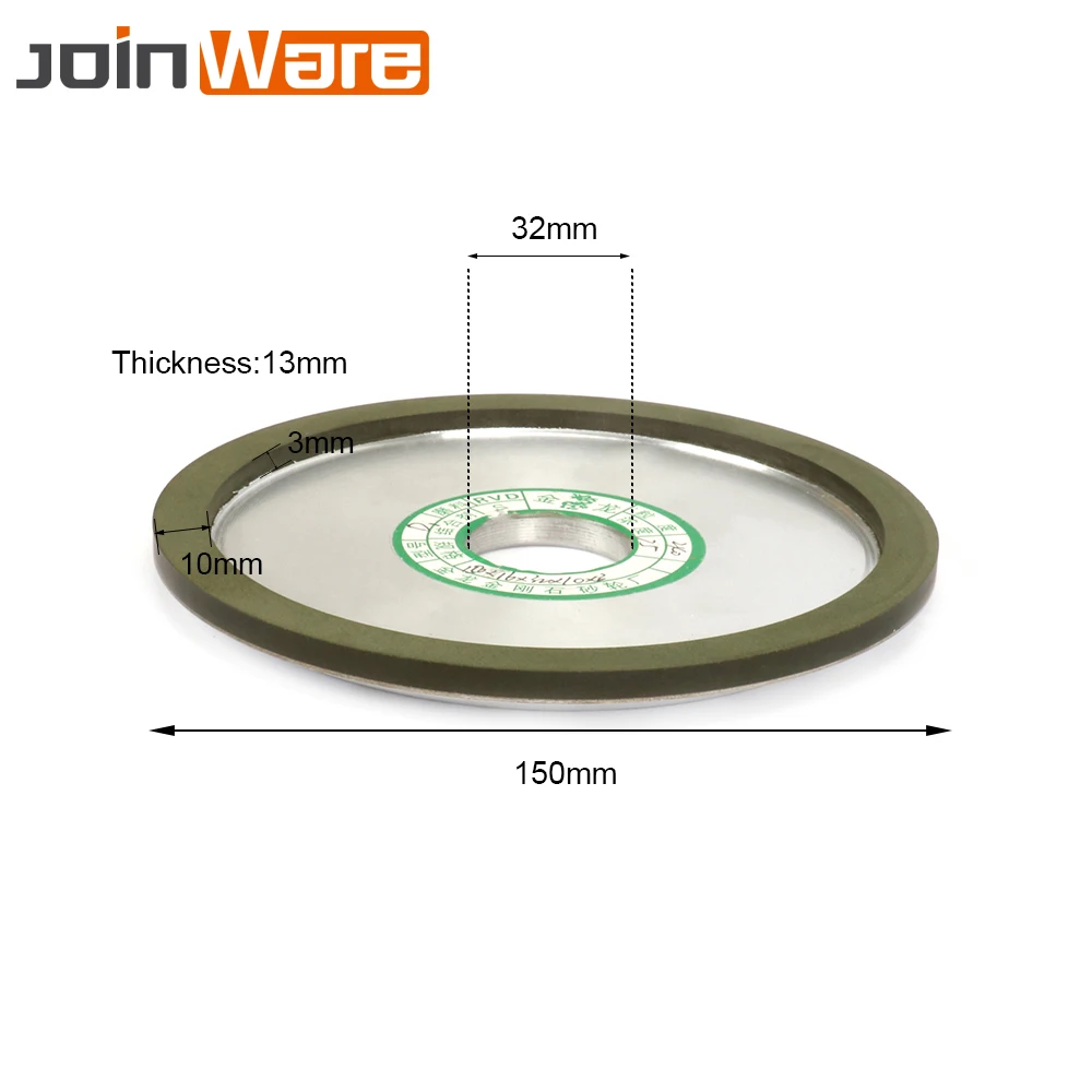 

Алмазный шлифовальный круг, шлифовальный диск для металлообработки, Фрезерный резак, роторный абразивный инструмент 180/240/320 #150x32x10 мм