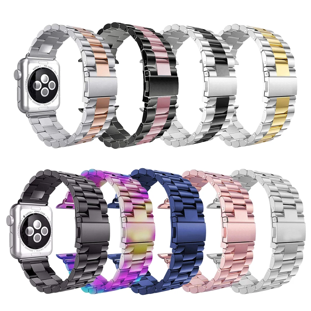 Ремешок из нержавеющей стали для Apple Watch Series 3/2/1 38 мм 42 металлический спортивный