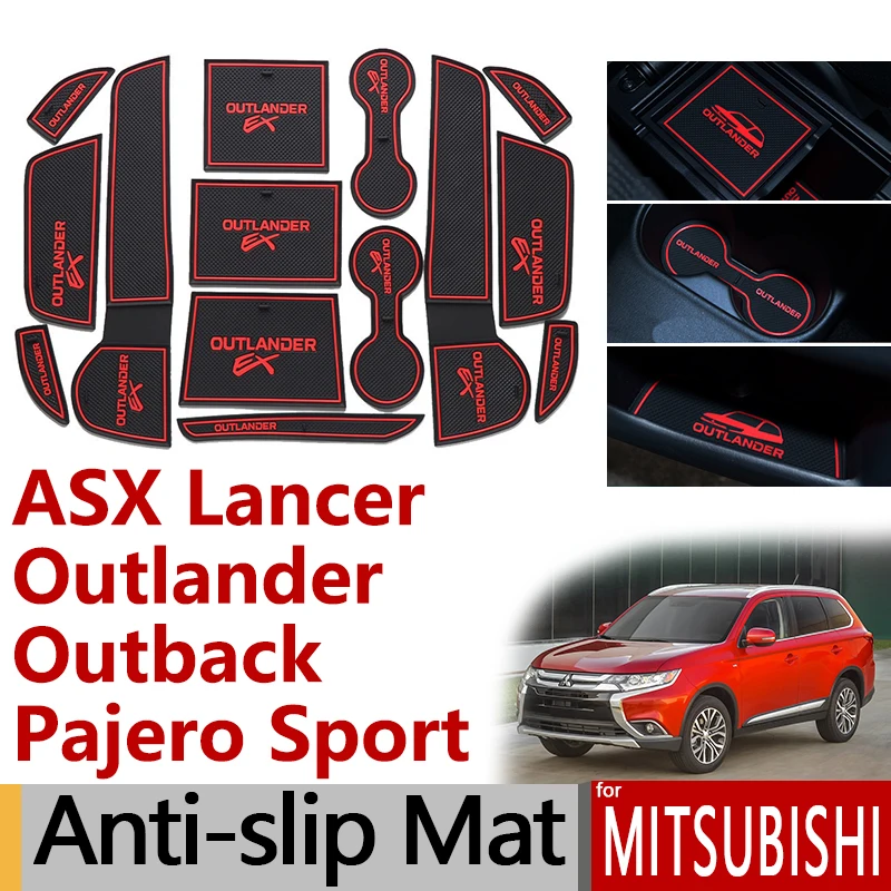 Противоскользящие резиновые ворота слот чашки коврик для Mitsubishi ASX Lancer EVO X Outlander