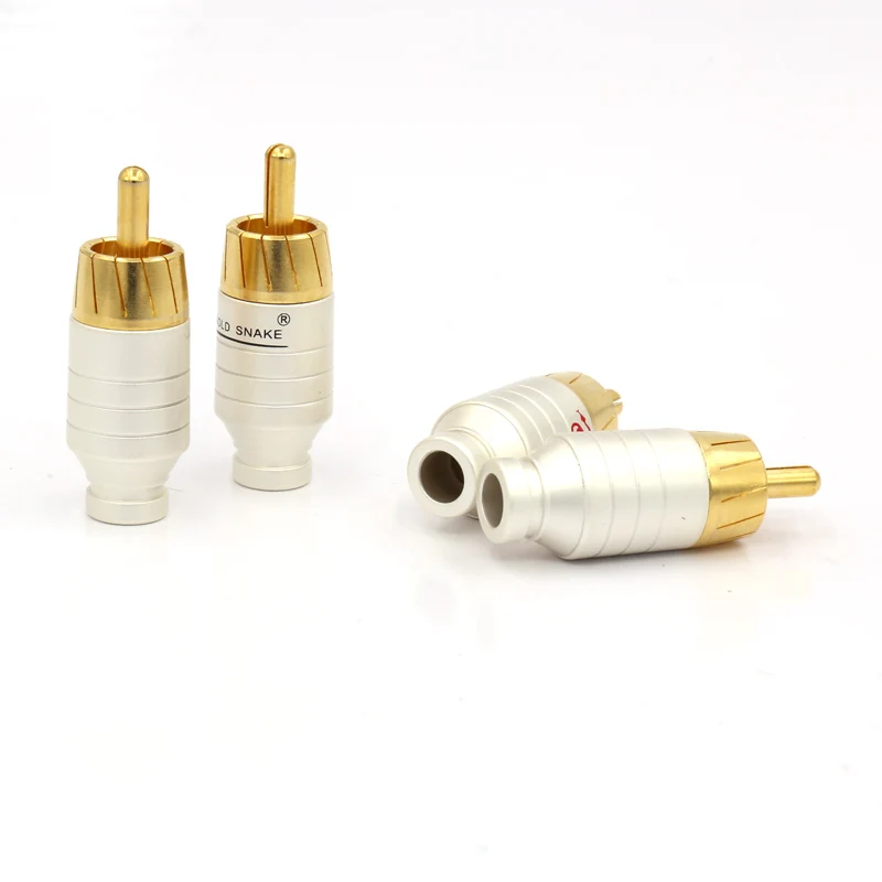 Лидер продаж латунные соединители RCA Hi-Fi соединительный кабель аудиоразъем rca 4
