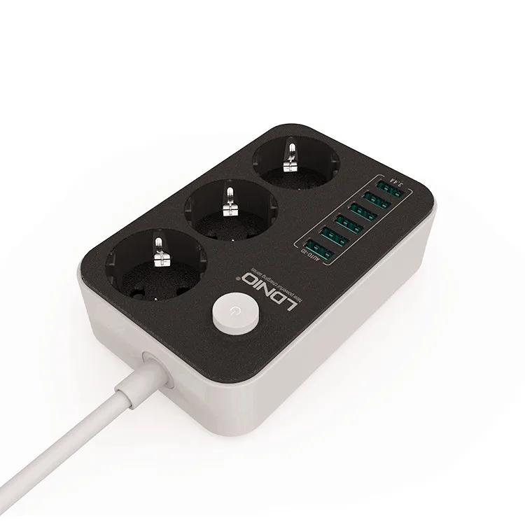 Оптовая продажа 3.4A 250V EU USB Мощность вытяжная настольная розетка 6 шт. Штепсель для