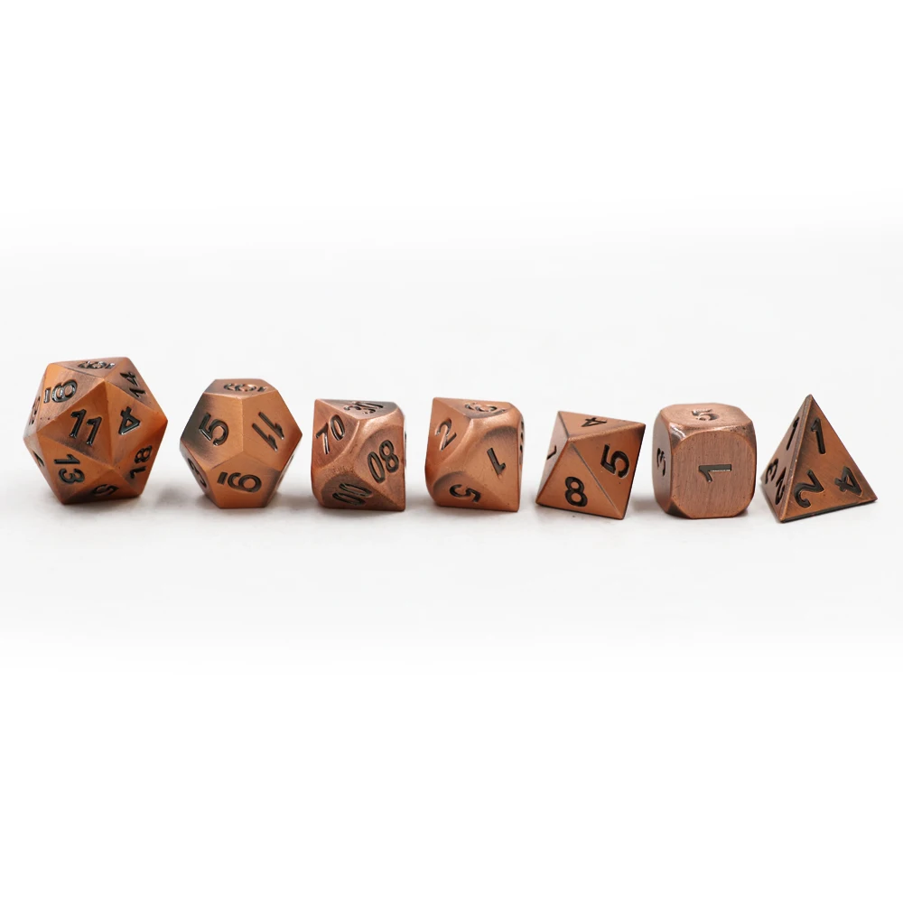 7 шт./компл. классические игральные кости D & металлические игра DND набор покрытие