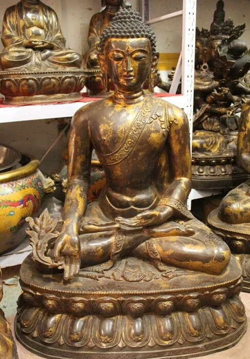 Оптовая завод 40 &quotТибет Буддизм Бронзовый Gild Шакьямуни Амитабха Будда Статуя