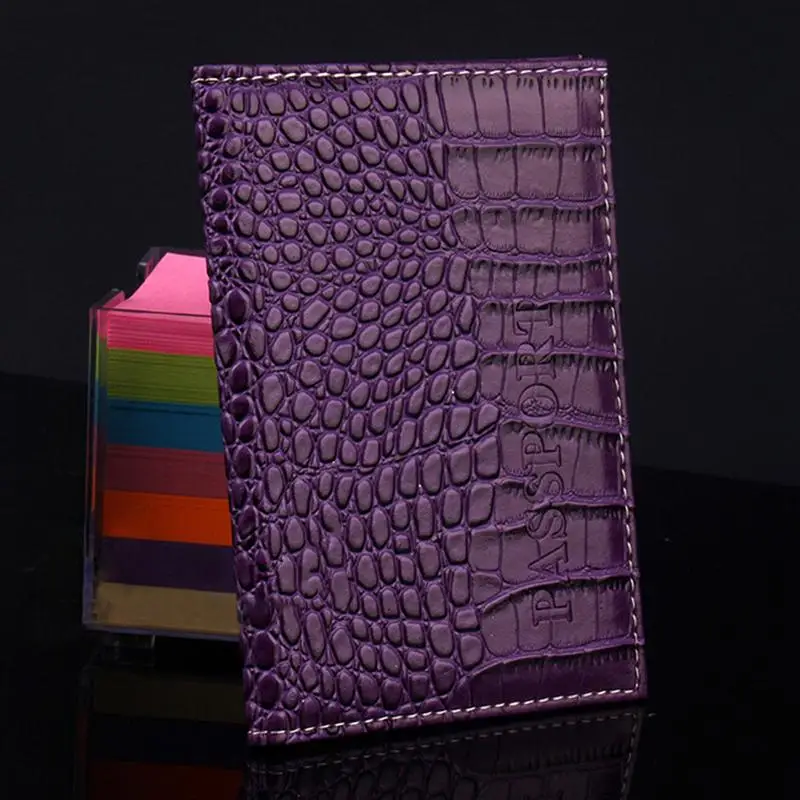 Velishy New Fashion Alligator Embossing Passport Holder Protector Fashion Passport Cover PU Leather Wallet images - 6