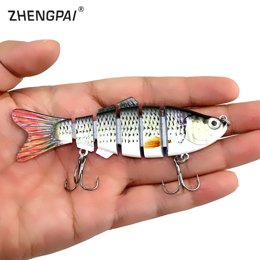 ZHENGPAI 10cm Fishing Lure 3D Eyes 6-Segment Lifelike Hard Crankbait With 2 Hook Baits Pesca Cebo | Спорт и развлечения