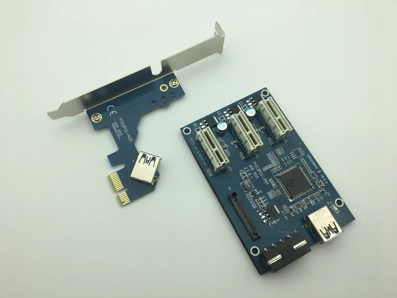 PCI Express 1X в 3 слота адаптер расширения конвертер e порт мультипликатор + USB 0