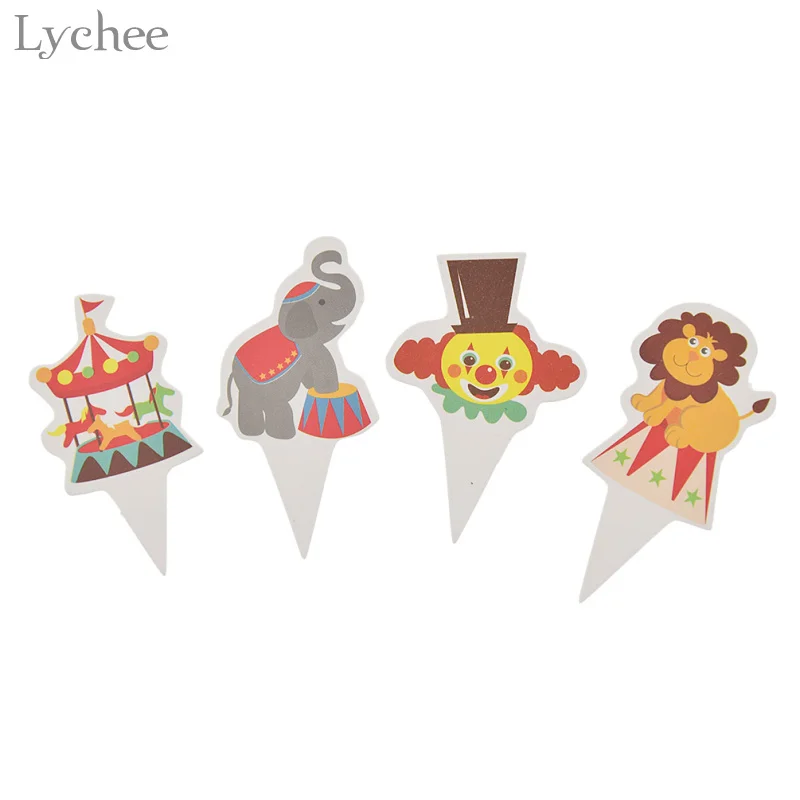 Lychee Life 100 шт. искусственные топперы для капкейков милые животные Детские