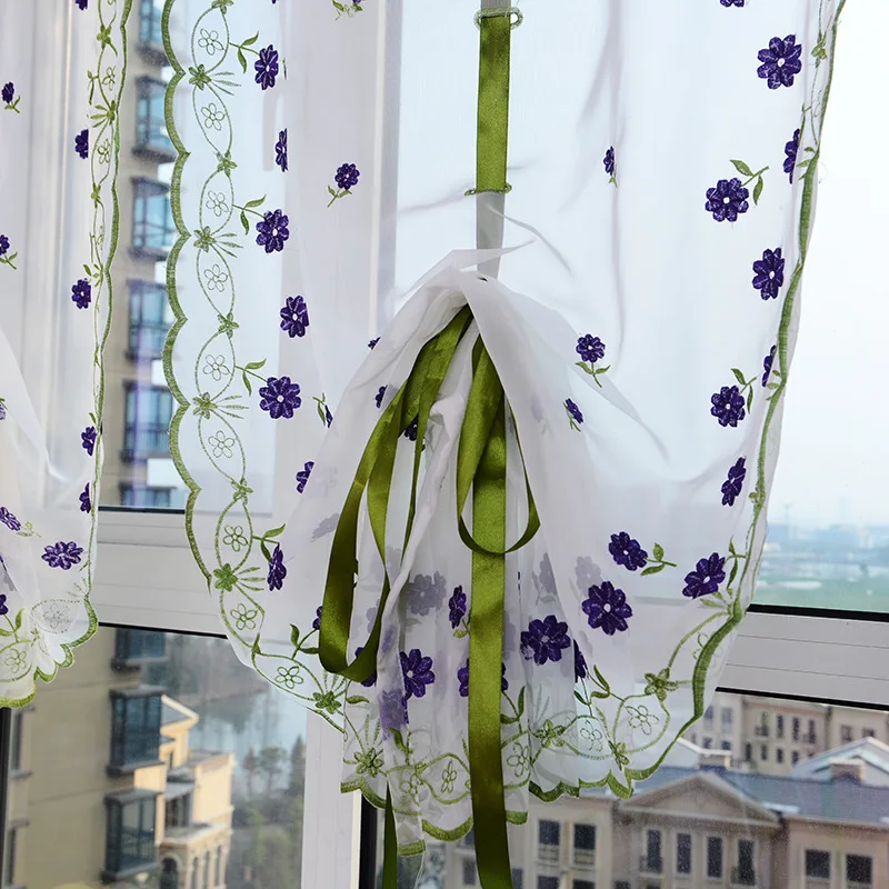 80 см ширина вышитая газовая вуаль отвесные римские шторы скрининг на окна для