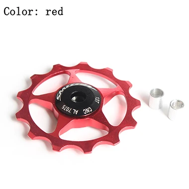 Color-red SMLLOW 1 шт. 5 цветов MTB Горный шоссейный велосипед 13 Т Задний переключатель шкив роликовый подшипник натяжного колеса Jockey колеса запчасти - Цвет: Color-red