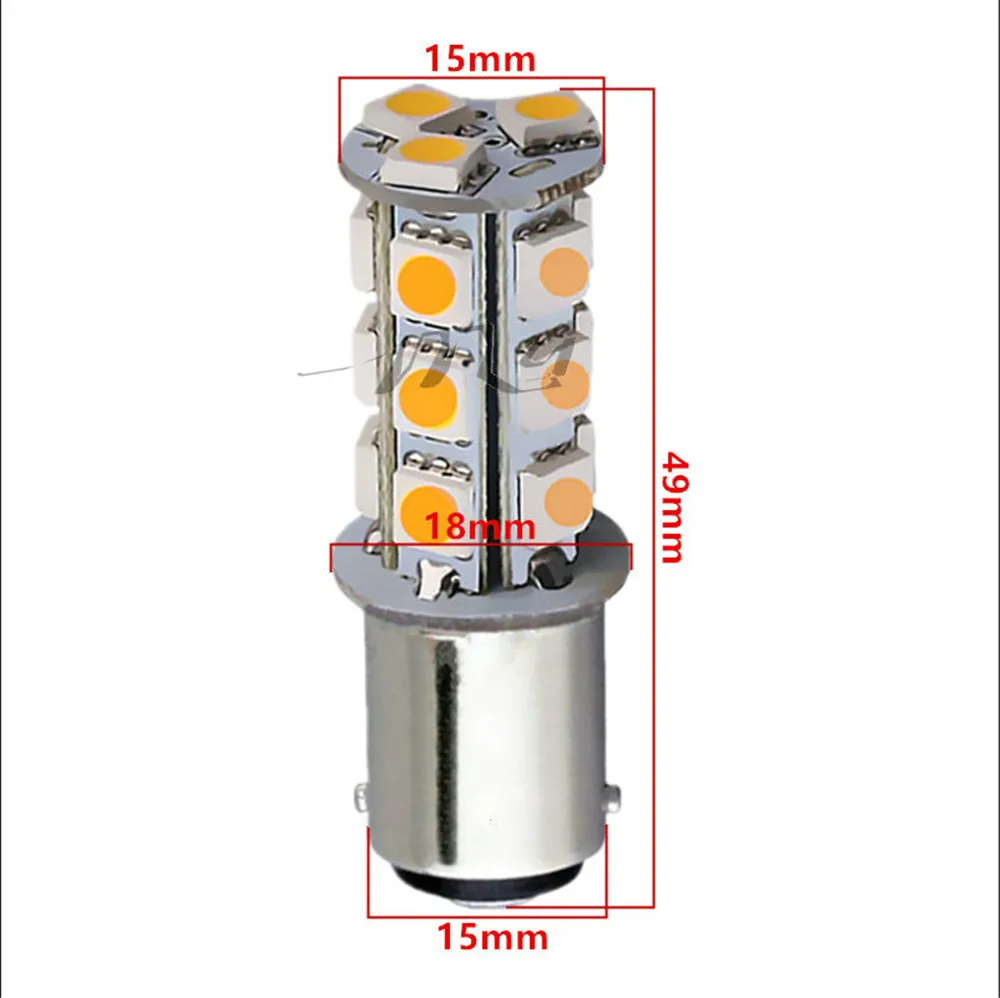 10 шт. 1142 BA15D 18 SMD 5050 Задний сигнал поворота лампы теплый белый светодиодные