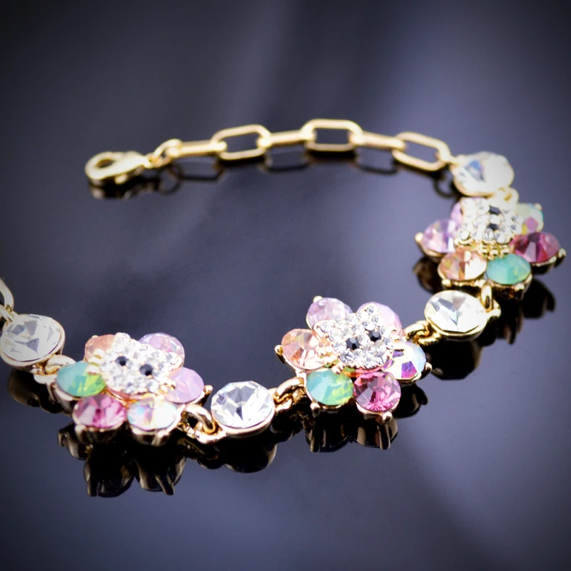 Многоцветный браслет W235 с кристаллами в виде кота для женщин, роскошные браслеты ювелирных изделий оптом, новые золотые дизайны для свадебного подарка.