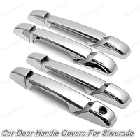 for silverado 2007 2013 stickers car styling 4pcs chrome exterior 4 doors trims with one keyhole auto door handles covers