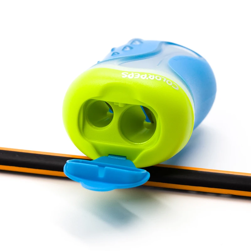 Double Hole Pencil Sharpener Round Toe Safety Pencil Sharpener School Stationery Supplies Apontador Escolar 2Pcs/Lot 1pcs novelty sweet lollipop shape pencil sharpener cutte double hole pencil sharpener studentrs stationery