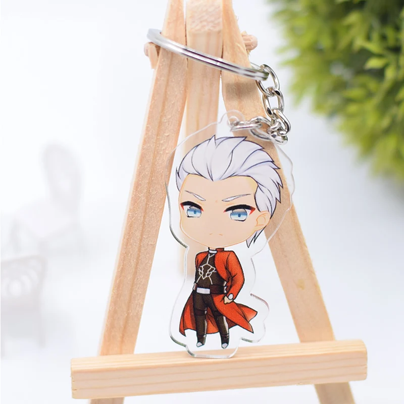 FGO брелок милый двусторонний Gilgamesh Saber/Archer акриловая цепочка для ключей Подвеска