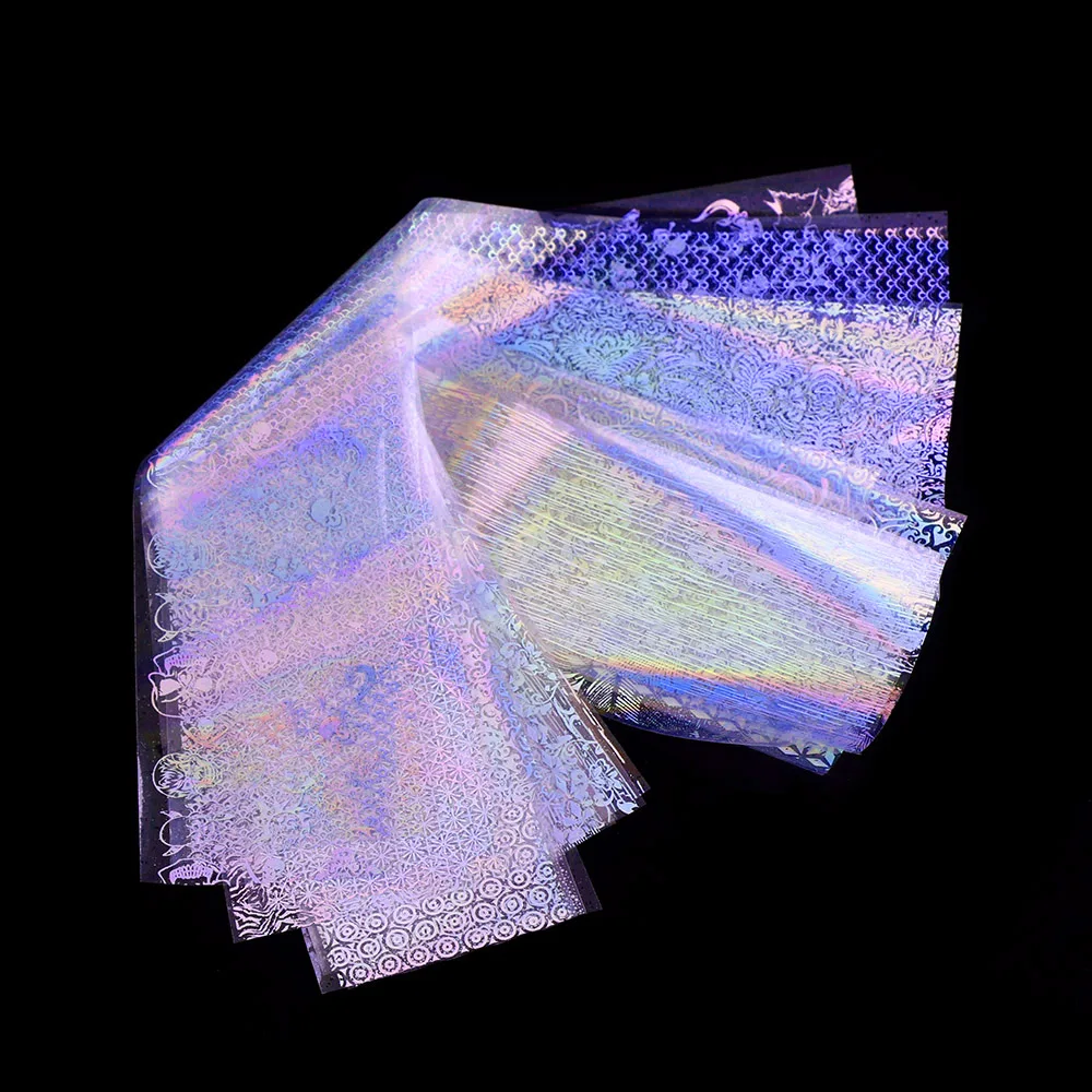 Новые 16 шт./компл. 4*20 см Holo наклейки из фольги для ногтей Наклейка Маникюр