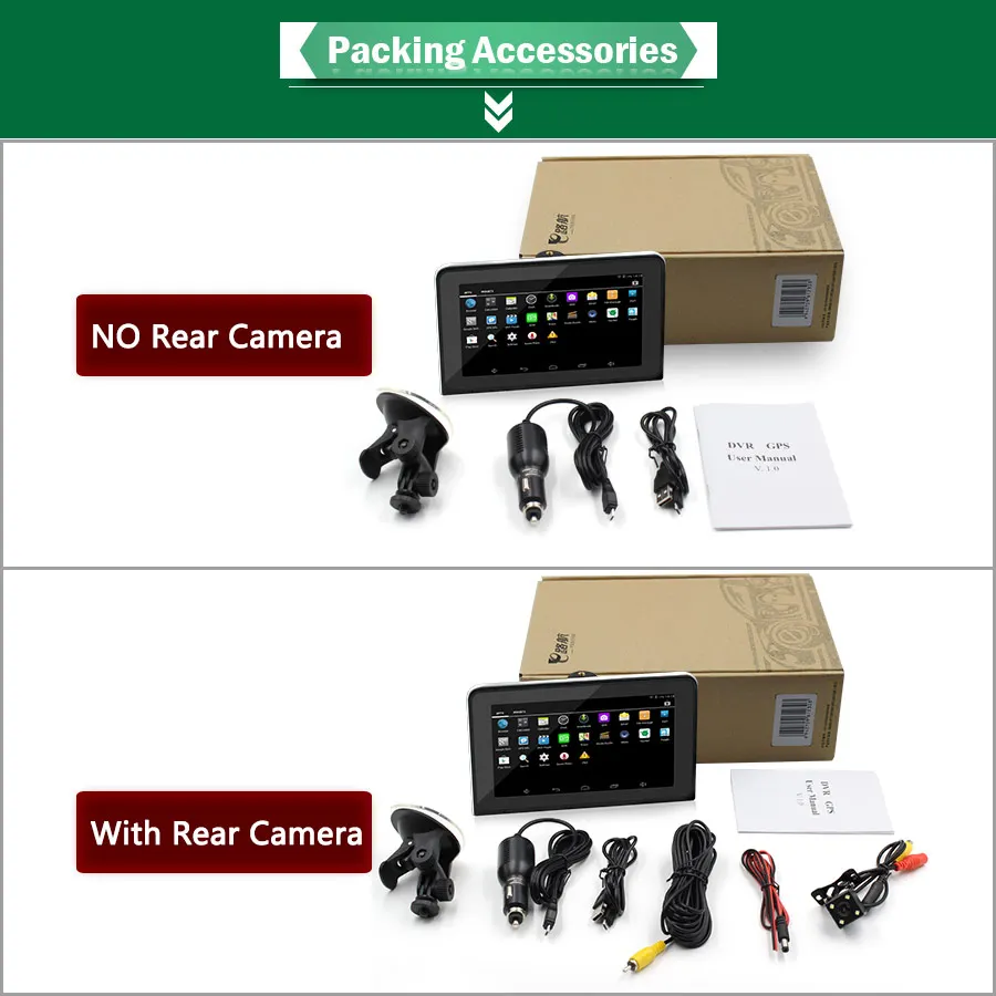 Topsource 7 ''автомобильный gps навигации 16 г/512 МБ AVIN android с DVR заднего вида