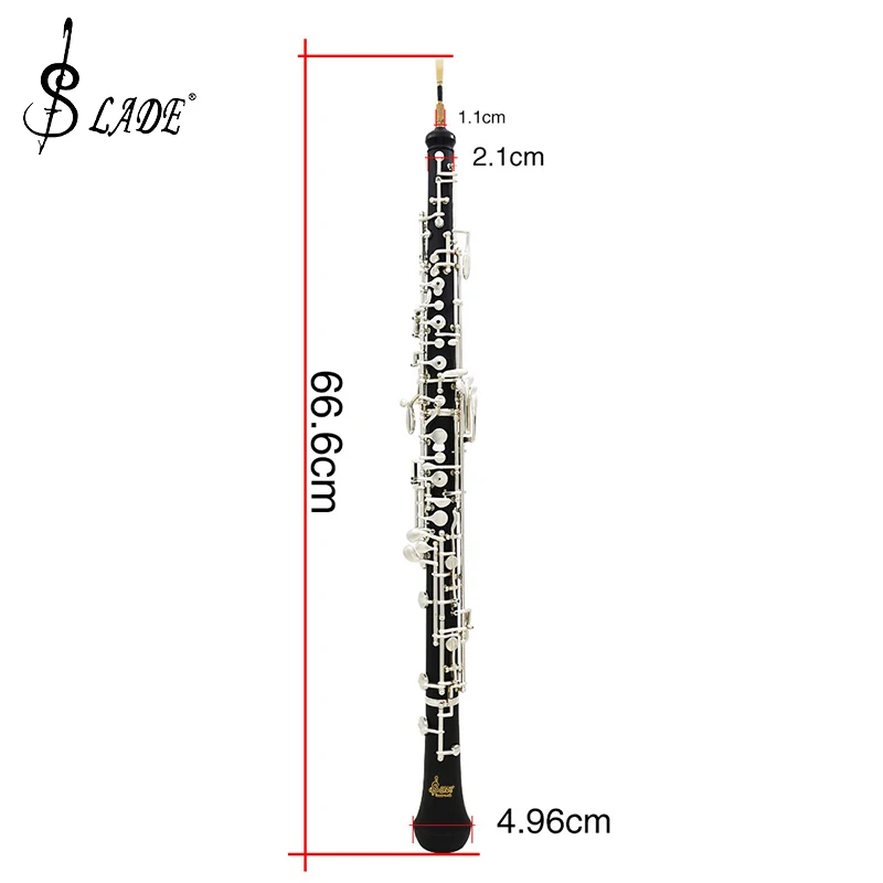 Профессиональный Oboe C Ключ Мельхиор покрытый серебром с тростниковые перчатки