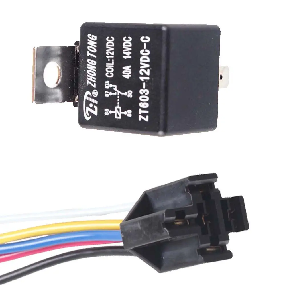 EE поддержка 10 шт. черный железный задний автомобиль DC 12V 40A AMP SPDT реле 5Pin и 5 провода