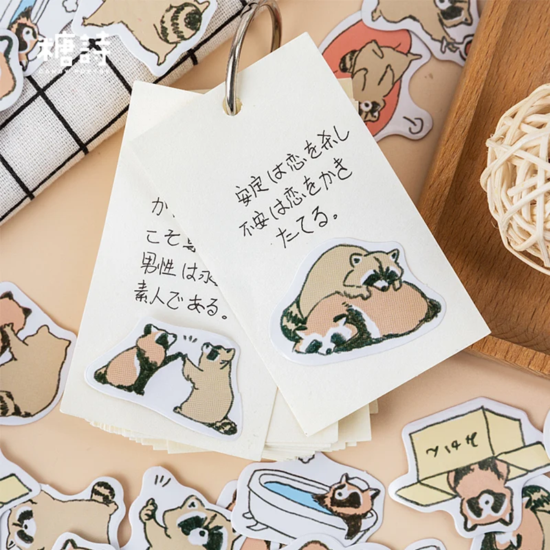 45 шт./кор. мультфильм милый енот животных мини бумажные наклейки для украшения стены стикеры сделай сам Дневник в стиле Скрапбукинг планировщик этикетка наклейка