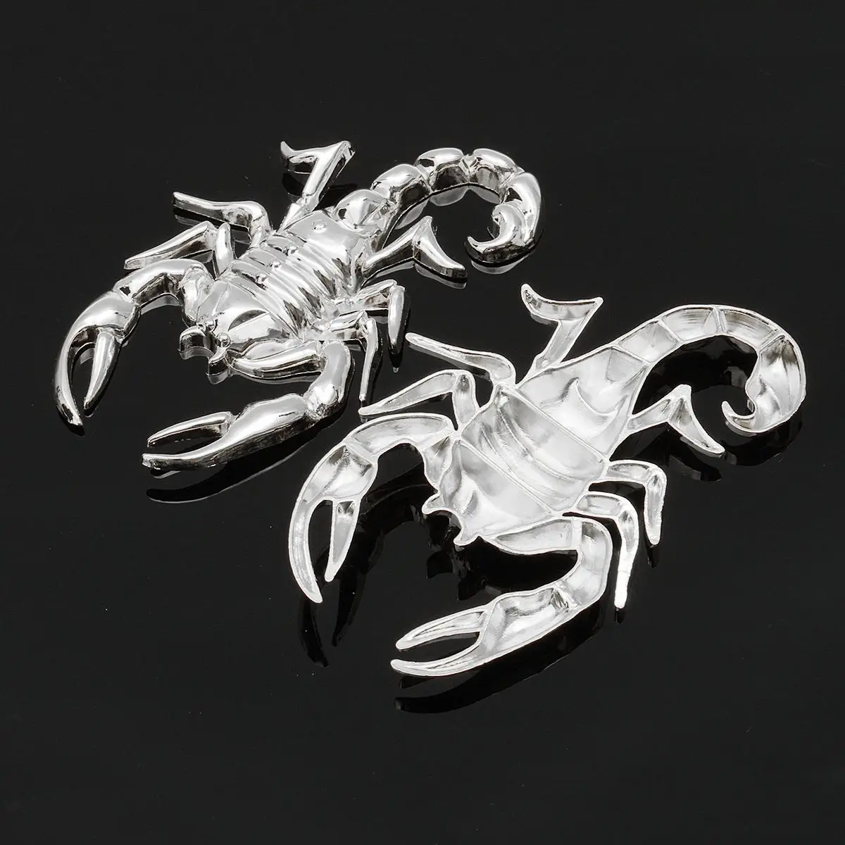 1 пара серебристых/золотых 3D обтекателей для бензобака на мотоцикл наклейка