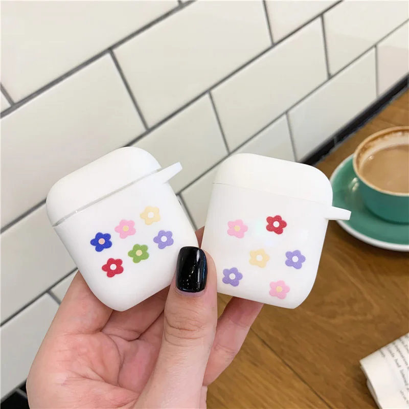 Милый цветок ТПУ силиконовый для AirPods защитный чехол Bluetooth наушники чехол для Apple Airpods корпусы гарнитурные зарядные коробки