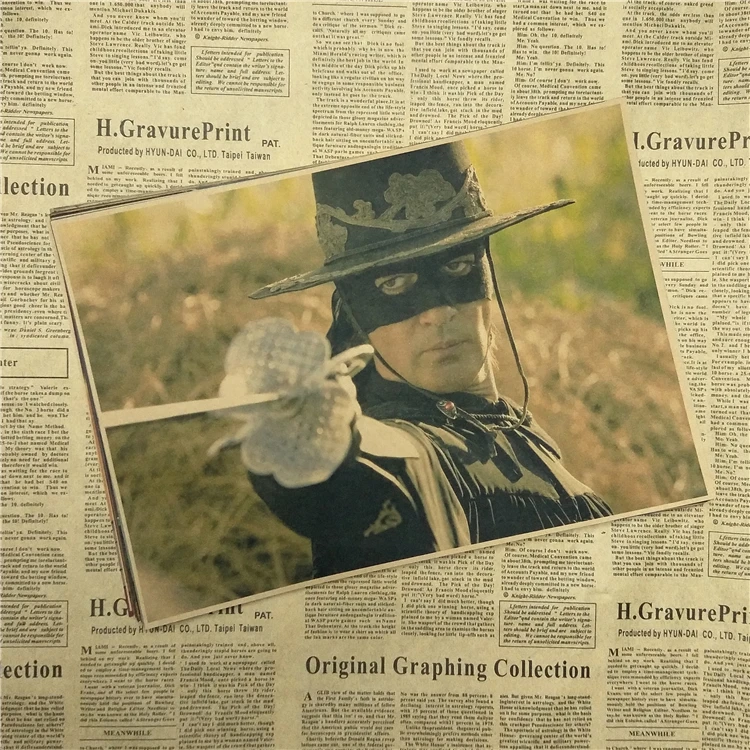 

The Legend of Zorro Classic core Movie Kraft Paper Poster Bar Cafe Living Room Dining room
