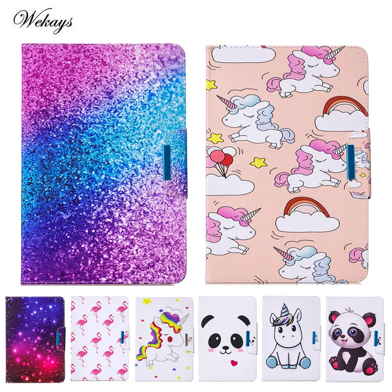 

Wekays 10" Universal PU Leather Stand Protector Cover Case For Samsung Amazon 10 Inch tablet Cartoon Unicorn Protective Shell
