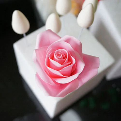 6 шт./компл. Fondant Mold торт Сахарный цветок розового цветка для приготовления