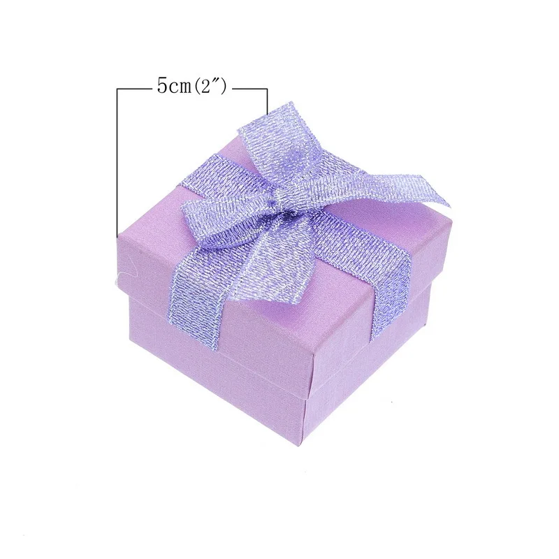 

Wholesale Engagement Jewelry Box 5*5*3.4 cm Jewelry Display Storage Case For Wedding Ring Boxes Gift Organizer