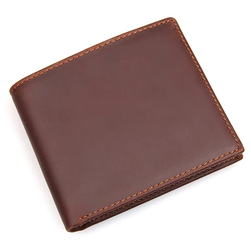 red coffe 8029 Мужской короткий кошелек из натуральной коровьей кожи, Винтажный Мужской кошелек, 4 цвета - Цвет: red coffe 8029
