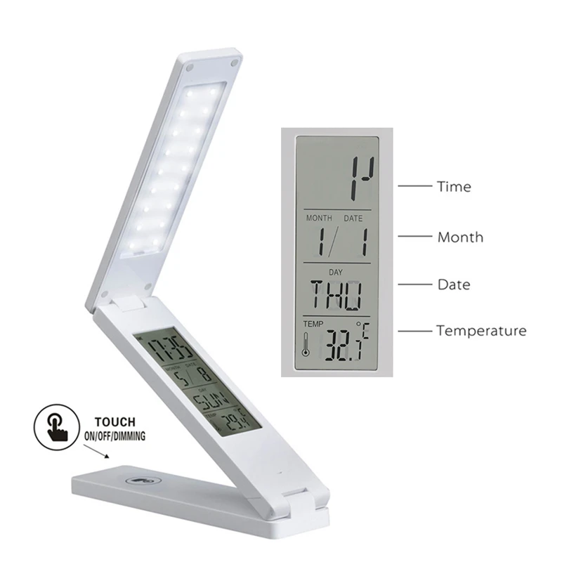 Складная Usb лампа для учебы 350lm Led 5v заряжаемая настольная мыши с температурой