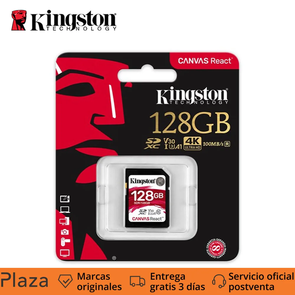 Kingston SD Cards Screen React 128 GB SDXC Class 10 UHS-I 100 MB / s Black | Компьютеры и офис