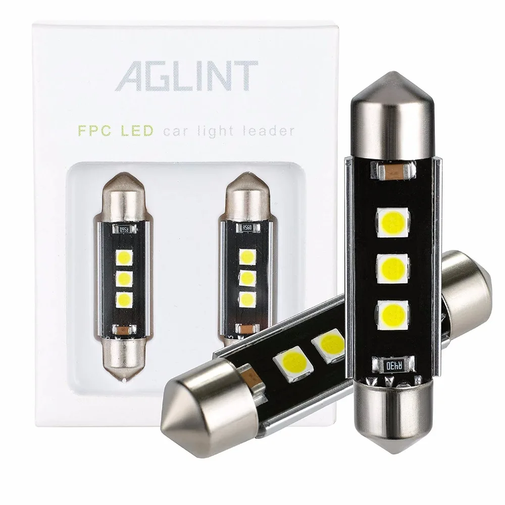 Светодиодный светильник AGLINT 2 шт. для салона автомобиля Festoon C5W C10W 39 мм