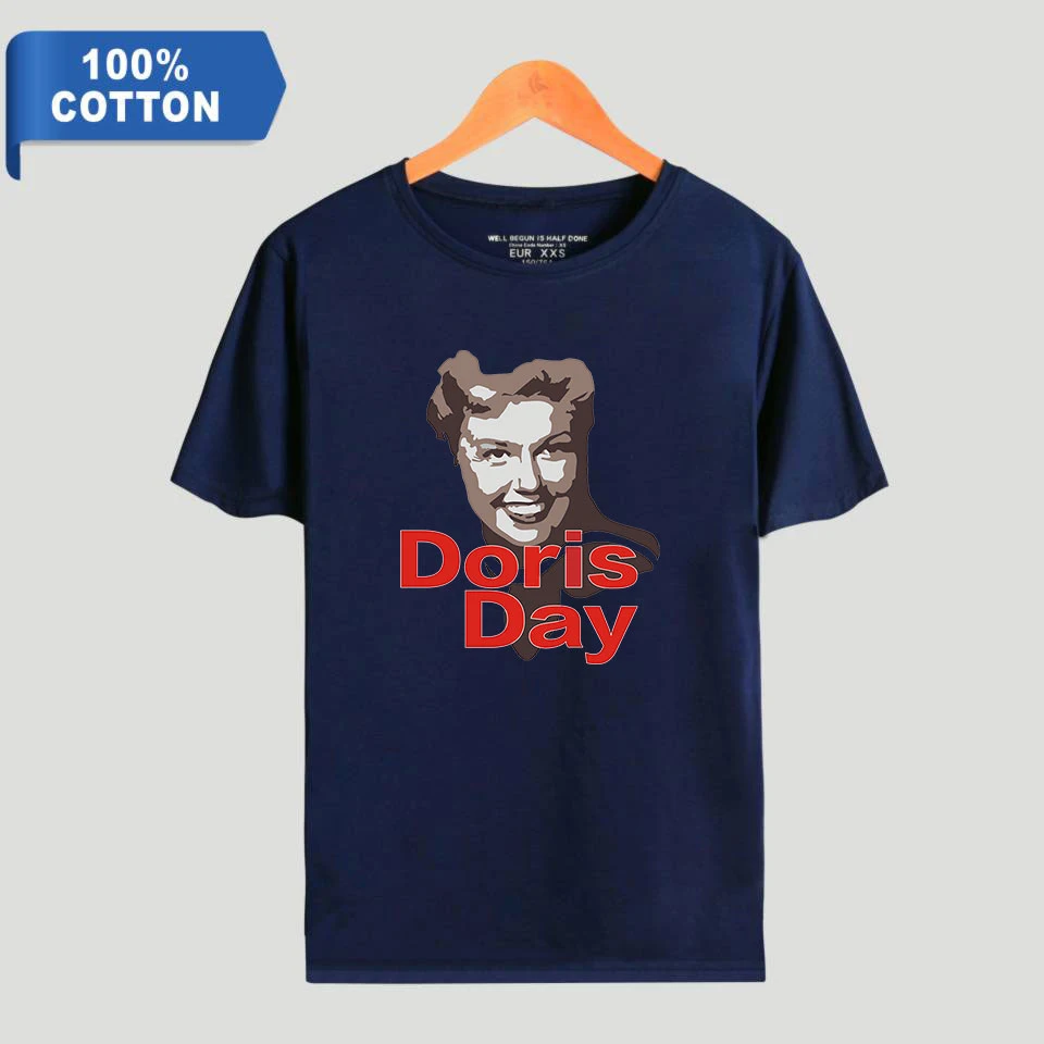 100% хлопок 2019 Американский певец и киноактера Дорис Day для женщин/мужчин одежда