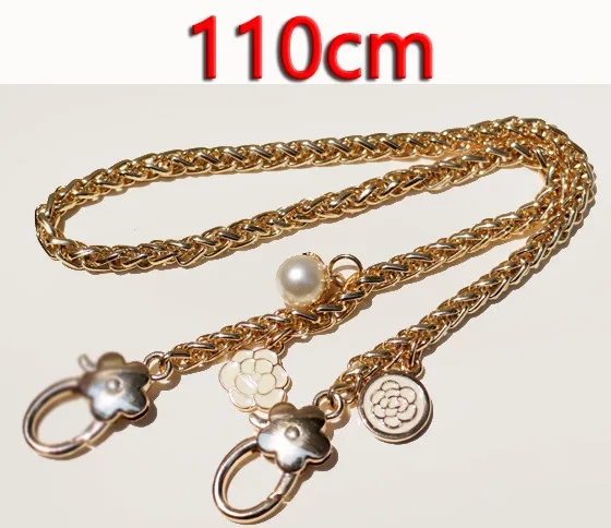110cm Gold DIY аксессуары 40 см-150 см Сменные золотые металлические цепи плечевые ремни для маленьких сумок, сумки модные 6 мм сумки ручки ремни - Цвет: 110cm Gold