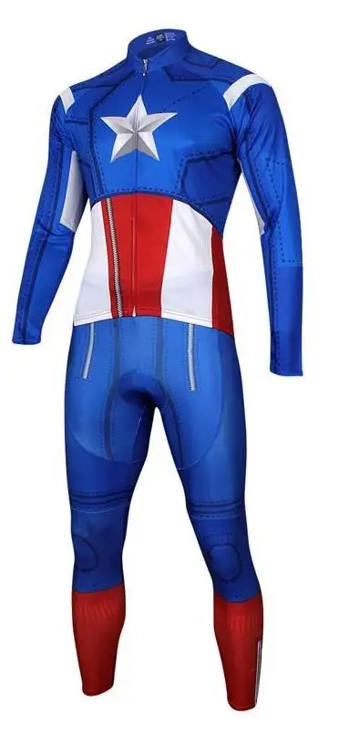 long suit Крутая спортивная одежда Spider, комплект из Джерси для велоспорта, Супермен, Бэтмен, Железный человек, Супергерой, длинный рукав, велосипедная одежда, униформа для мужчин, набор - Цвет: long suit