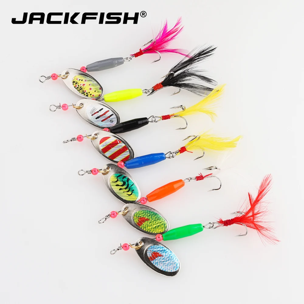 JACKFISH 6 шт./лот приманка в виде ложки блесна 7 2 г металлические жесткие приманки с