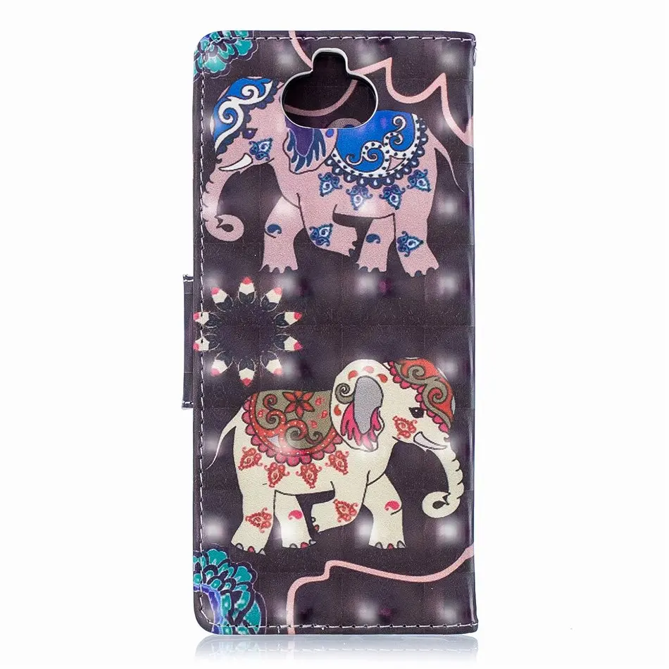 Кожаные чехлы-подставки с изображением слона для Xiaomi Poco F1 Redmi 5 Plus Note 5A 6A 6 Pro Y1 Lite, чехлы с отделениями для карт и Откидывающейся Крышкой, чехол-книжка D07Z