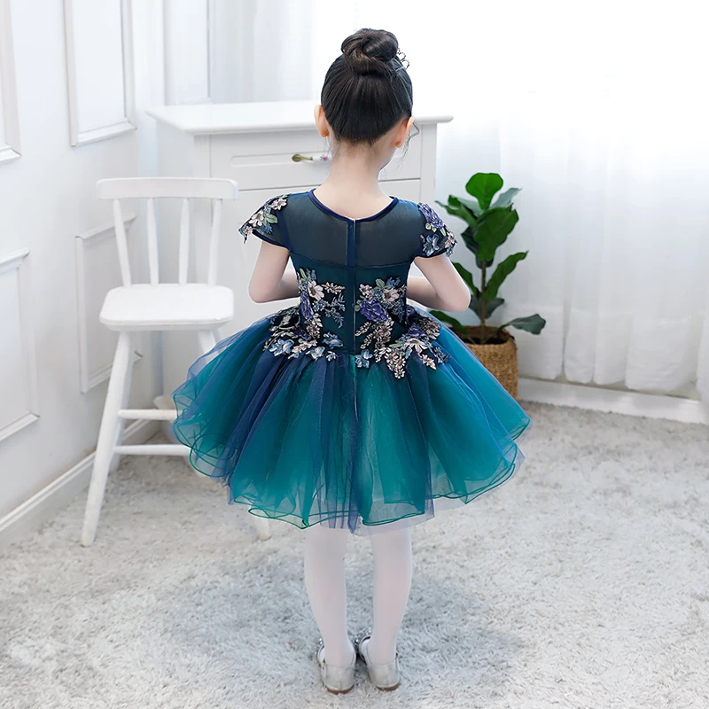 

Luxury Flower Girl Dresses Floral Ball Gown Kids Pageant Dress for Birthday Costume Girls Formal Dress Prom Dress for 1-12Y B171