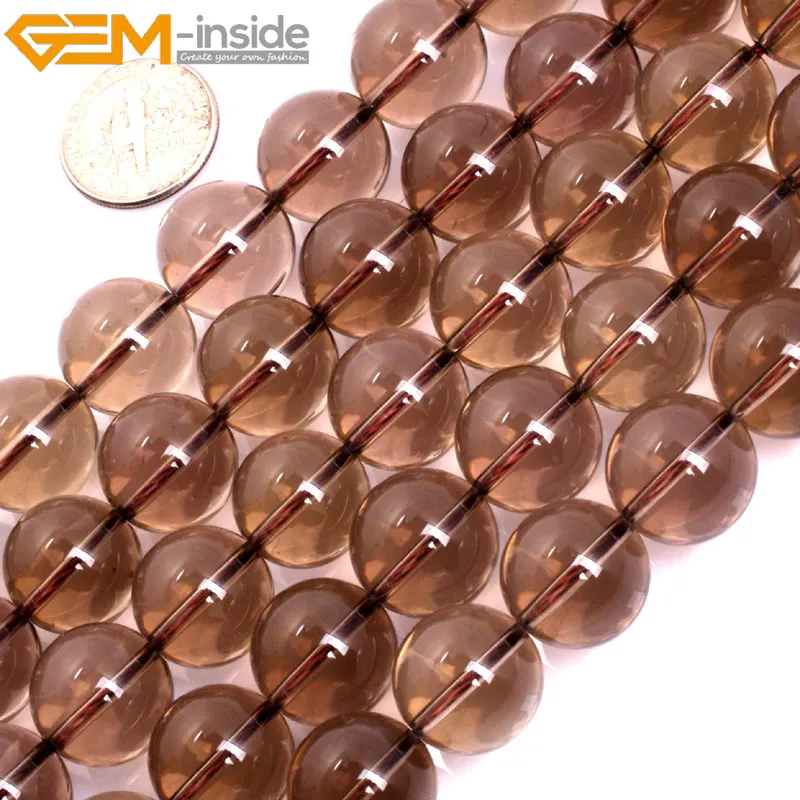 Натуральные круглые серые дымчатые кварцевые бусины класса AAA для изготовления