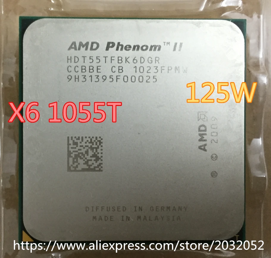 Процессор AMD X6 1055T шестиядерный процессор 2 8 ГГц/3 м/125 Вт сокет AM3 настольный (100%
