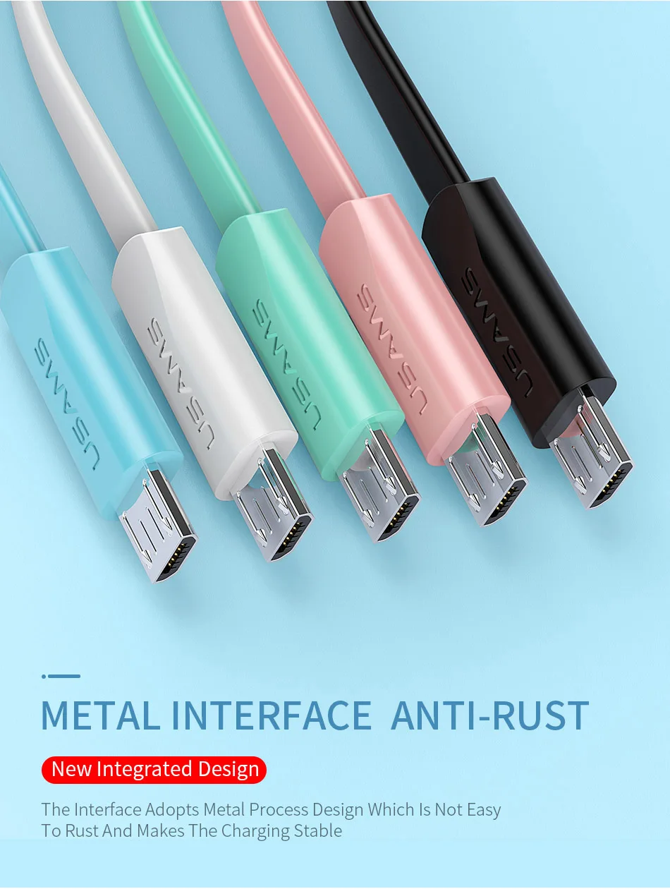 USAMS плоский Micro usb кабель 1,2 м кабель для зарядки и передачи данных для Micro USB шнур для Xiaomi Redmi note 5 samsung S7 Edge LG