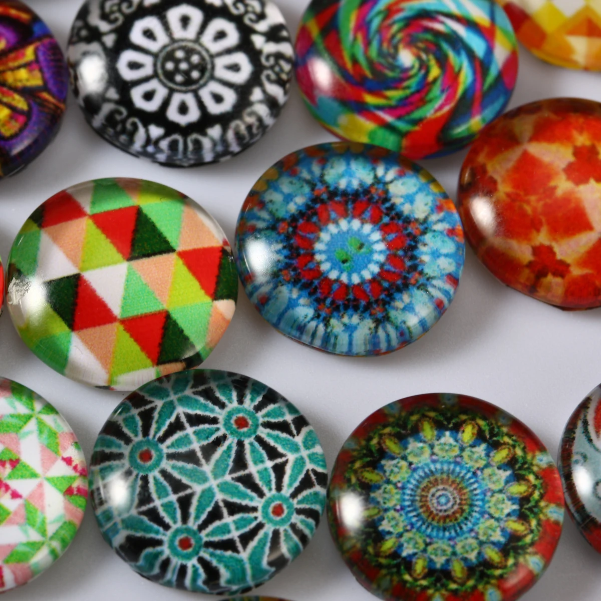 200 шт. 12 мм пуговицы из прозрачного стекла круглые смешанные мозаичные плитки для