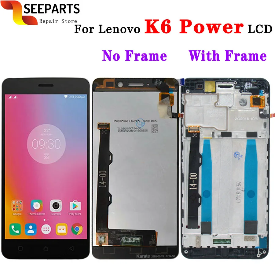 Lenovo K6 мощный ЖК-дисплей сенсорный экран дигитайзер сборка с рамкой K33a42 k33a48