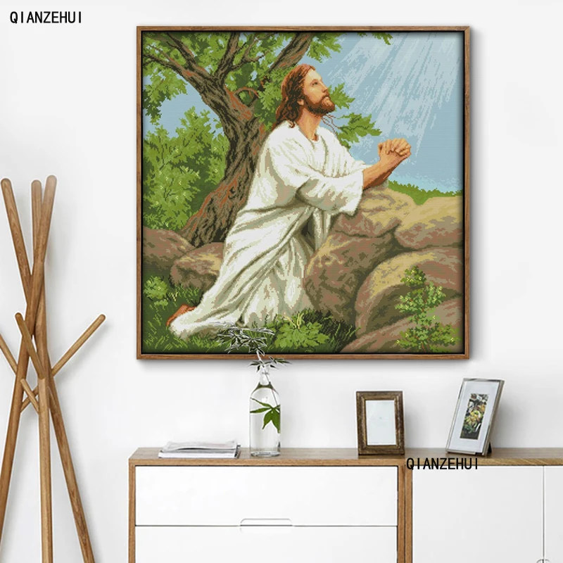 QIANZEHUI рукоделие сделай сам молитвенный Иисус вышивка крестиком наборы для