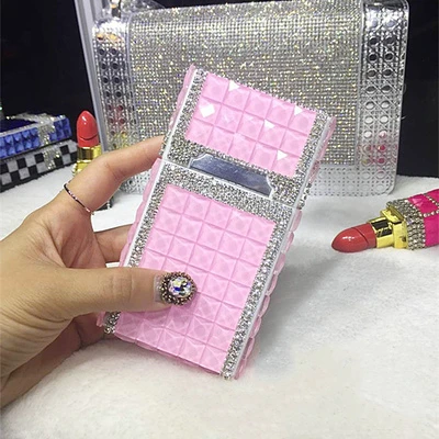 Хрустальный Алмазный Тонкий Магнитный портсигар с usb зарядной зажигалкой MS 20 тонкие сигареты ветрозащитный металлический многофункциональный набор - Цвет: Розовый