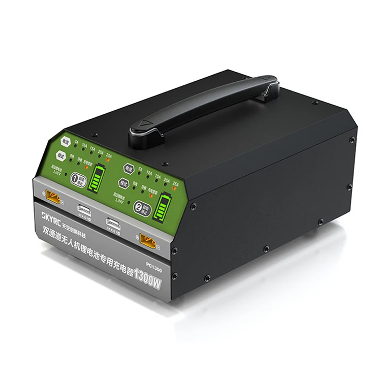 SKYRC ПК 1300 зарядному устройству большой мощности PC1300W Зарядка двух 6 ячеек литиевых батарей в одной и той же этапе для беспилотный Летающий аппарат для охраны сельскохозяйственных угодий